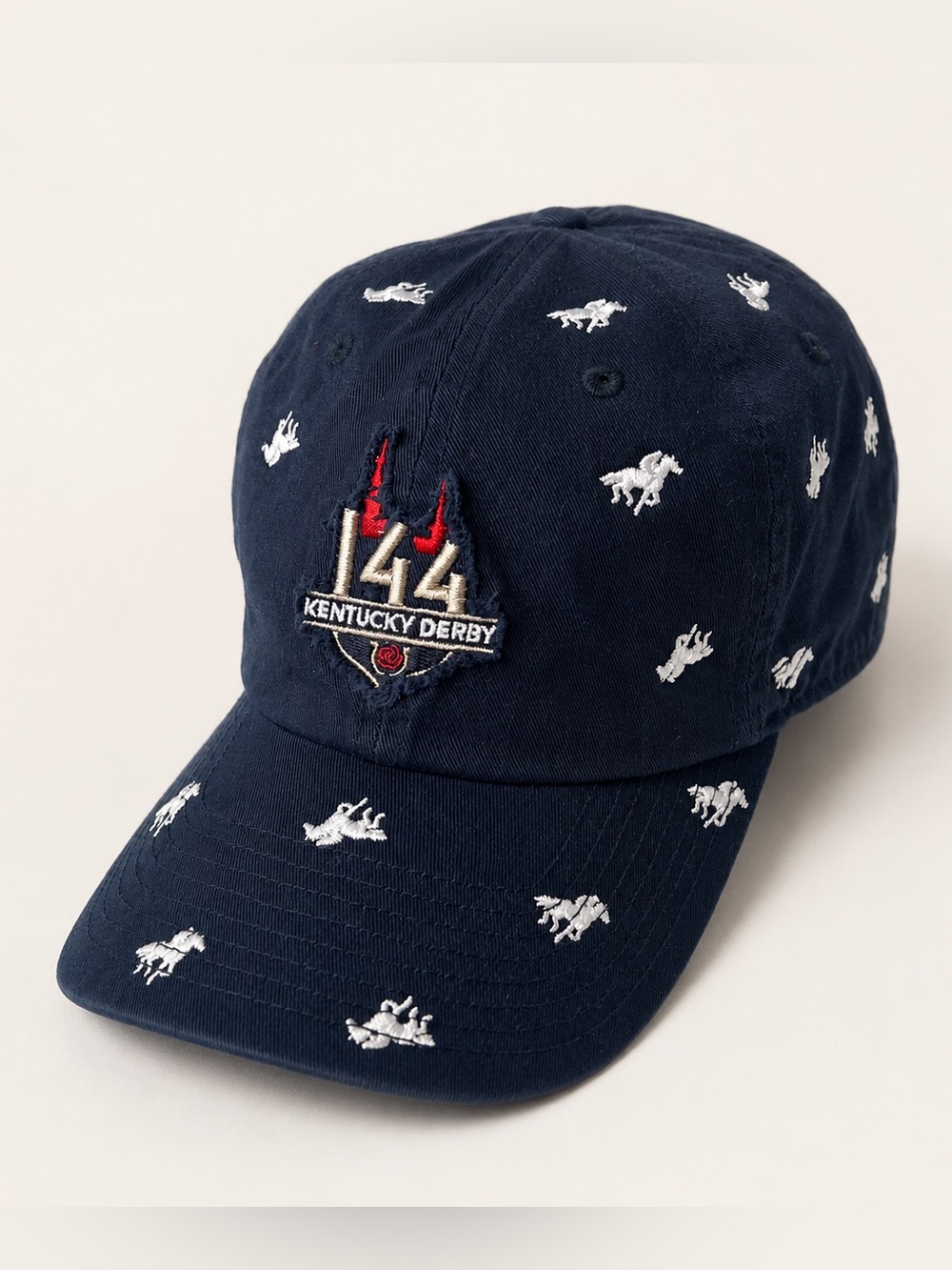 Preppy blockcore coastal cottage core navy blue 144th Kentucky Derby dad hat